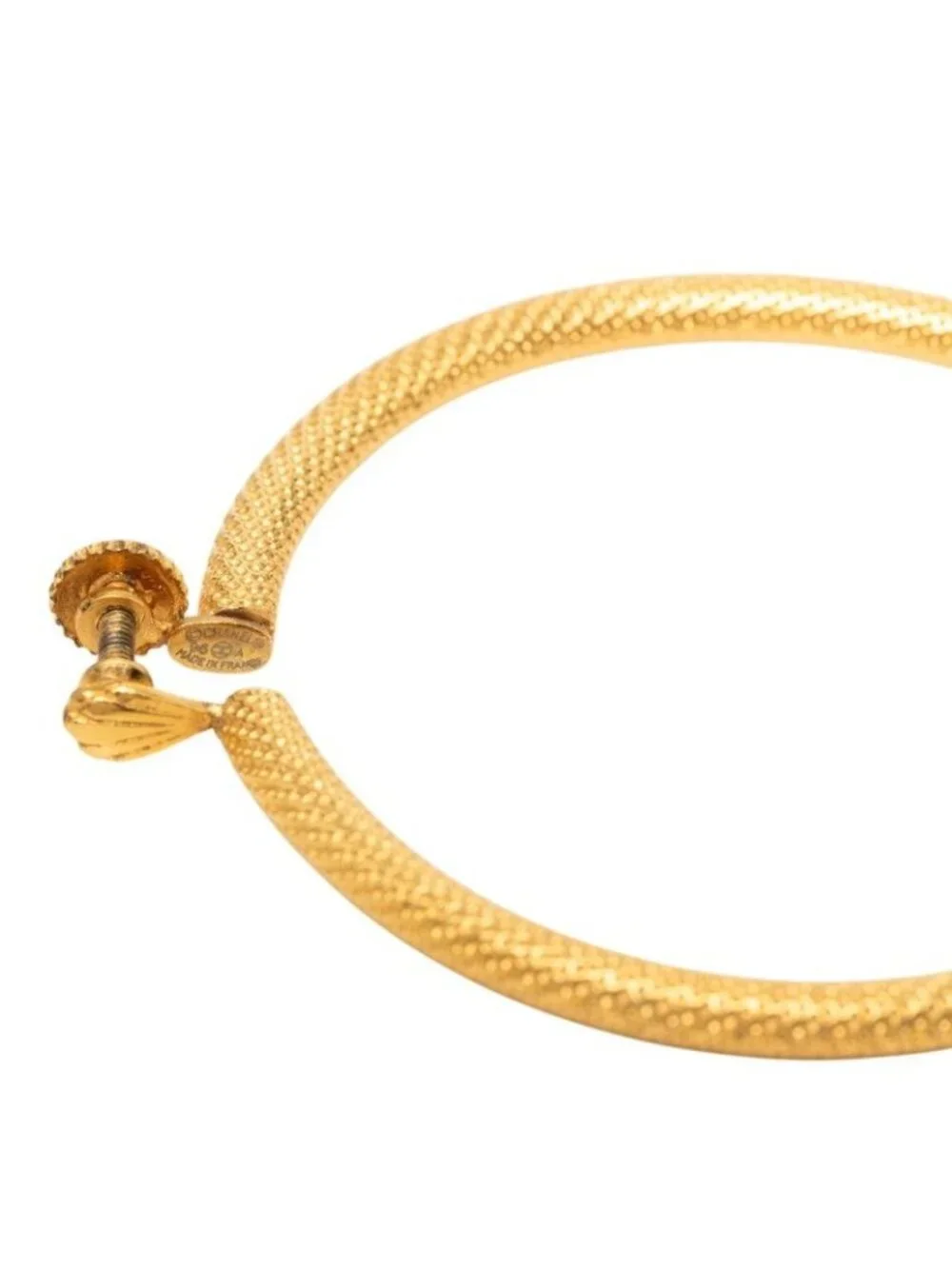 Chanel 96A CC Logo Vintage Earrings Gold Plated